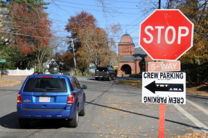 A sign directs production crew members to their destination.(COURTESY PHOTO / KATHERINE MIERZWA). Follow us: @LincolnJournal1 