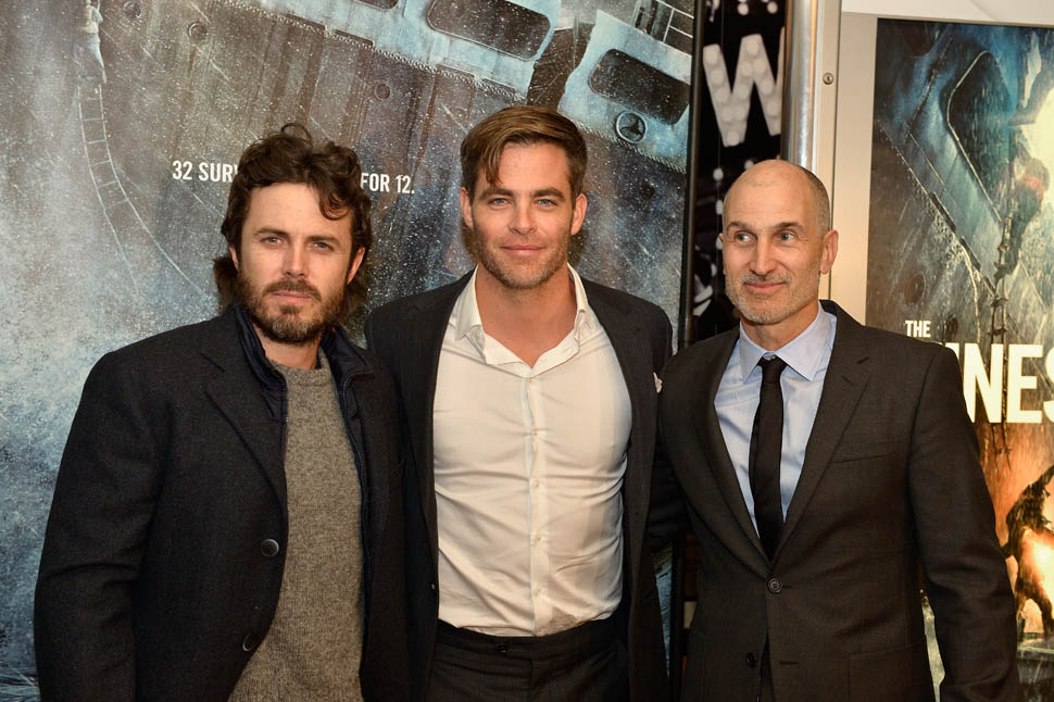 BOSTON, MA - JANUARY 28:  The Walt Disney Studios hosted a special 3D IMAX Screening of the Finest Hours for the US Coast Guard and local family, friends and supporters of the movie which was filmed in Quincy MA. Casey Affleck, Chris Pine and Craig Gillespie attend the scereening of THE FINEST HOURS  on January 28, 2016 in Boston, Massachusetts.  (Photo by Paul Marotta/Getty Images for Allied Integrated Marketing)