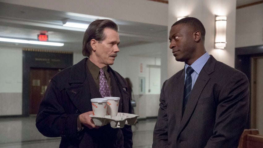 Kevin Bacon and Aldis Hodge in “City on a Hill.”	—Claire Folger/Showtime