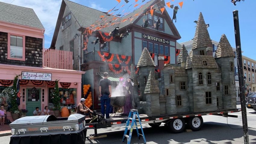 Marblehead is transformed for the filming of “Hubie Halloween,” a Netflix movie starring Adam Sandler. —Leo Wellock/Instagram